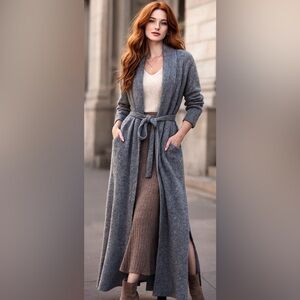 Peruvian Connection Heirloom-Quality Artisan Knitwear Alpaca Wool Long‎ Cardigan